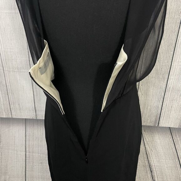 D. Exterior Women's EU 42/US 6 Black and Ivory Lace Detail Pencil Dress Elegant - Picture 9 of 11